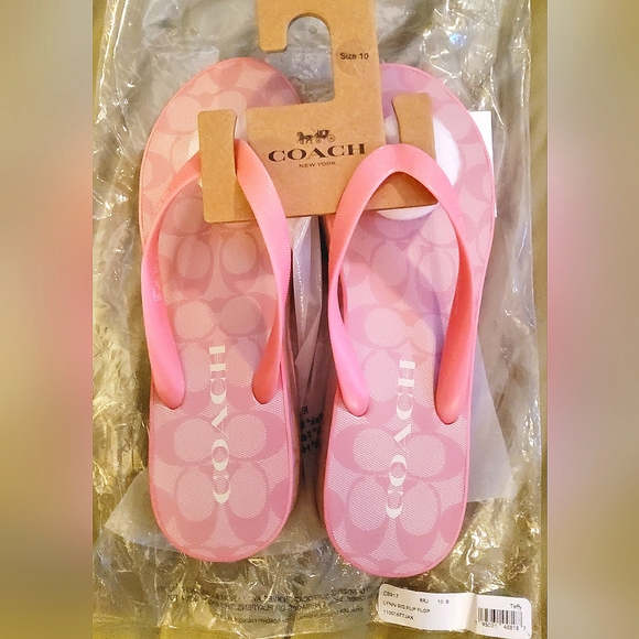 COACH PINK "LYNN" PLATFORM FLIP FLOPS SIZE 11 - Picture 4 of 4